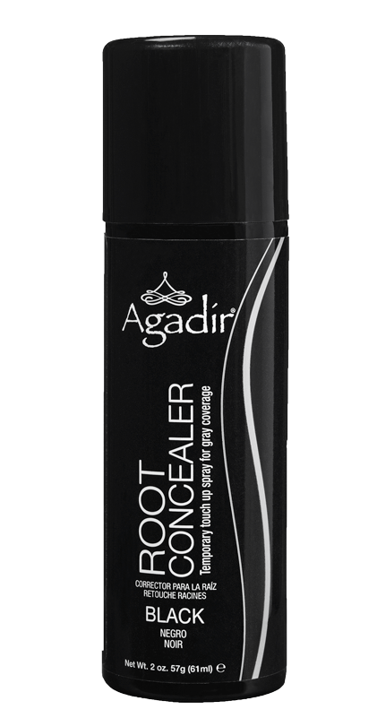 Agadir Root Concealer Temporary Touch Up Spray - Black - front view
