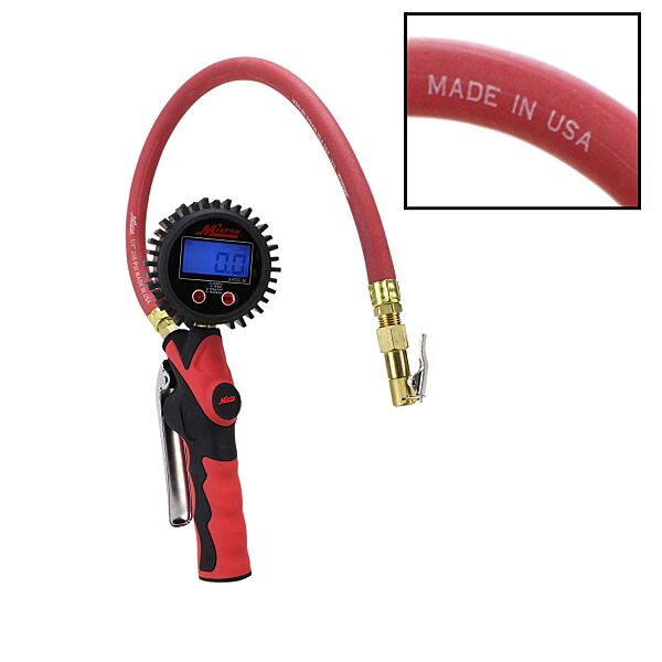 Milton Digital Tire Inflator with Gauge, detail view showing hose 